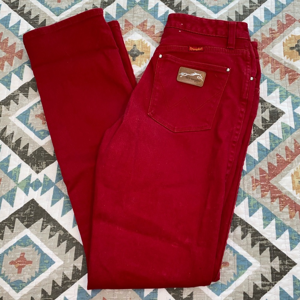 Red Wrangler Bootcut Jeans